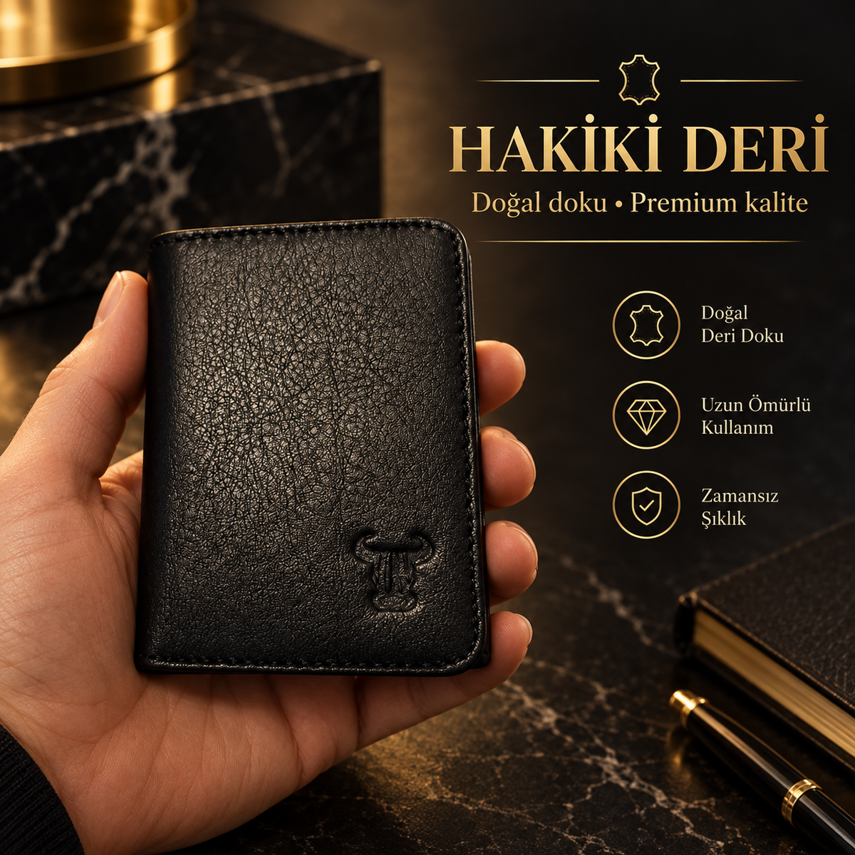 Stokholm - Hakiki Deri Mıknatıslı Cüzdan